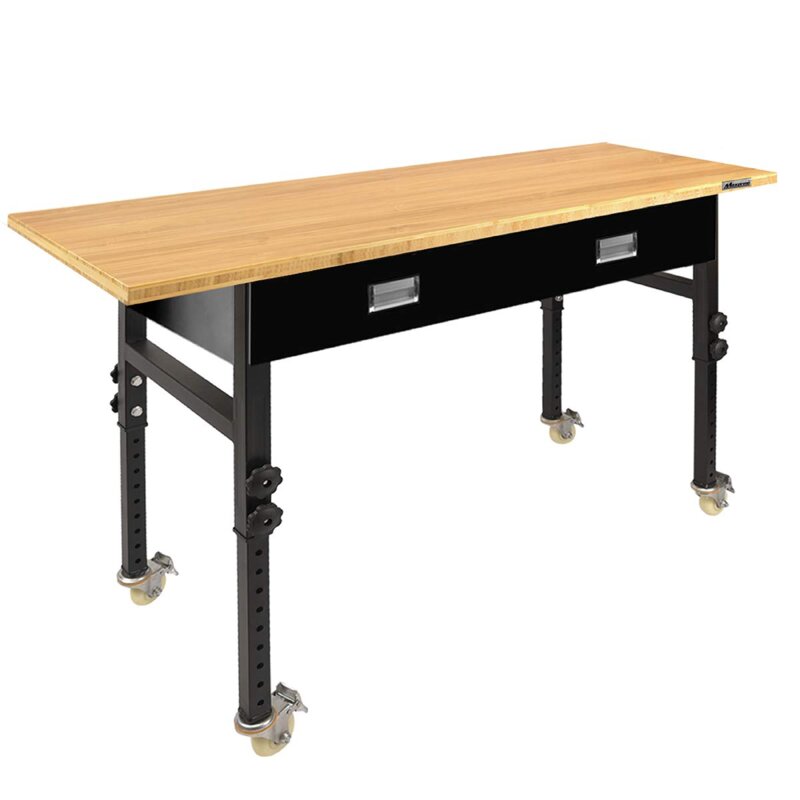 adjustable workbench with drawers
